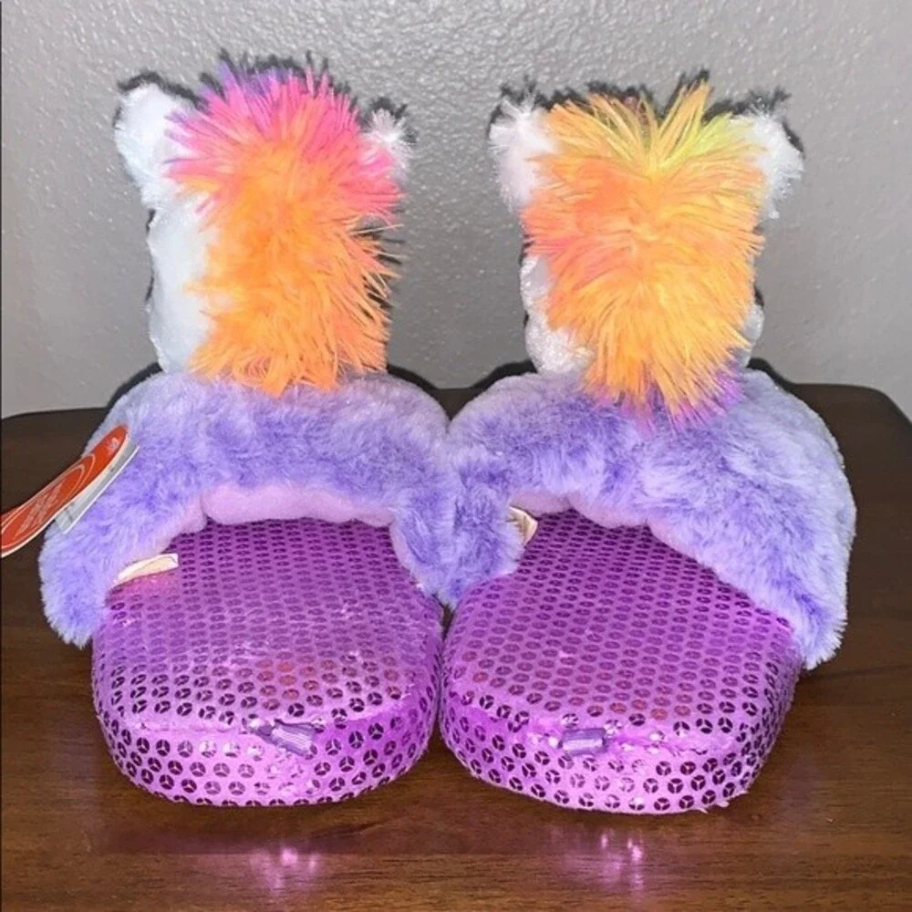 Wonder Nation 3D Unicorn Scuff Slippers (Little Girls) 13-1